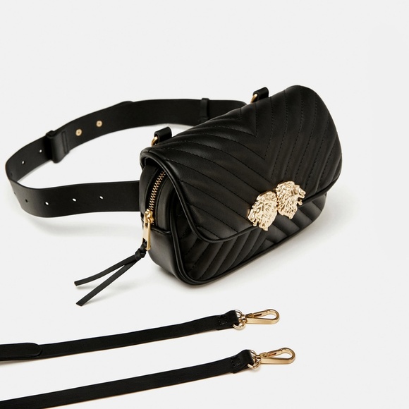 ZARA Fanny CROSSBODY BELT BAG WITH LIONHEAD DETAIL - Picture 4 of 6